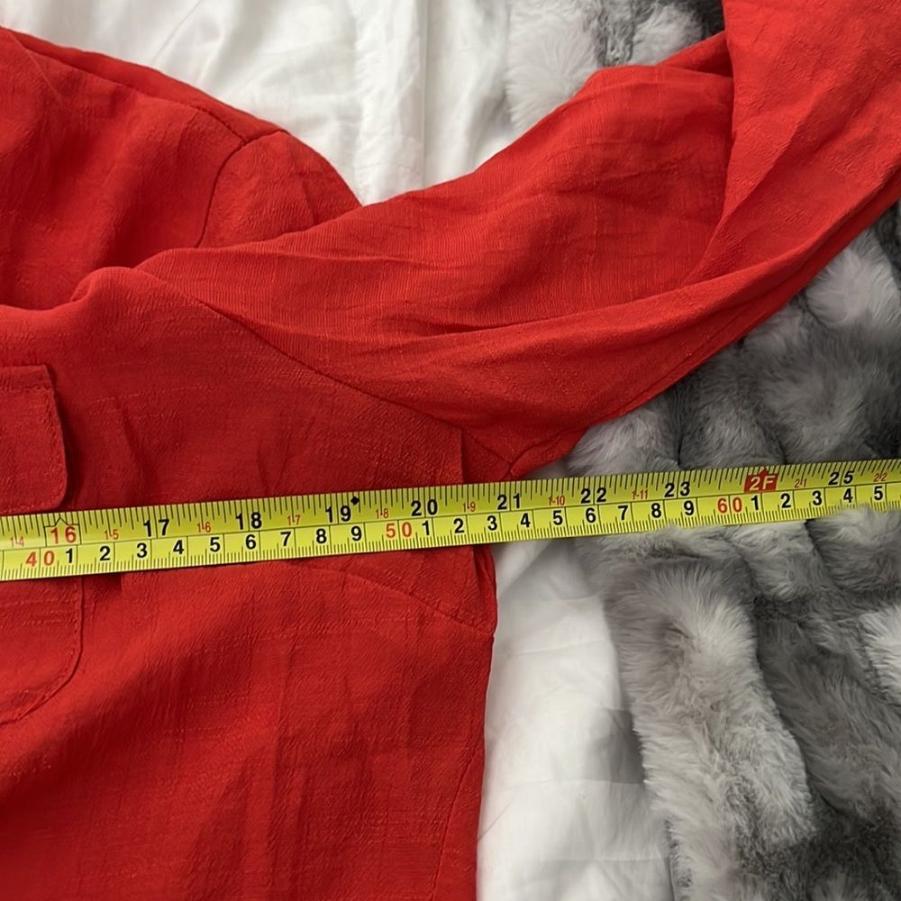 NWT Orange Women's half sleeve button up Blouse Top Orange XL - Picture 5 of 6